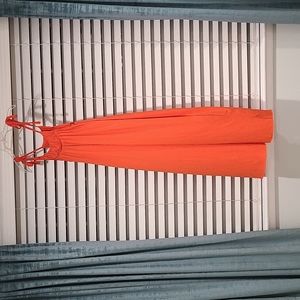 Orange tie strap maxi dress